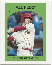 2021 Topps Heritage Minor League 1972 Topps Venezuelan Stamp Cards #72TVS-1 Austin Hendrick