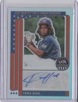 2026 Panini Prizm Stars & Stripes 13U/14U National Team Signatures #29 Paris Head