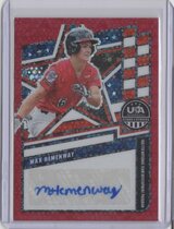 2026 Panini Prizm Stars & Stripes 16U/17U National Team Signatures Red Disco Prizm #52 Max Hemenway