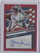 2026 Panini Prizm Stars & Stripes 16U/17U National Team Signatures Red Disco Prizm #12 Keelan Zumwalt