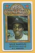 1981 Other Perma-Graphics All-Star Credit Cards #16 Willie Randolph