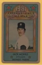 1981 Perma-Graphics All-Star Credit Cards Gold #15 Jack Morris