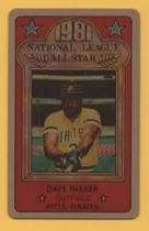 1981 Perma-Graphics All-Star Credit Cards Gold #6 Dave Parker