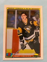1990 Bowman Hat Tricks #2 Mario Lemieux