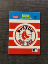 1986 Fleer Mini Logo Stickers Stripes Blank Back #NNO Boston Red Sox