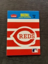 1986 Fleer Mini Logo Stickers Stripes Blank Back #NNO Cincinnati Reds