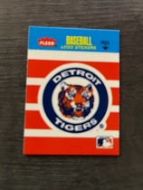 1986 Fleer Mini Logo Stickers Stripes Blank Back #NNO Detroit Tigers