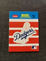 1986 Fleer Mini Logo Stickers Stripes Blank Back #NNO Los Angeles Dodgers
