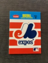 1986 Fleer Mini Logo Stickers Stripes Blank Back #NNO Montreal Expos