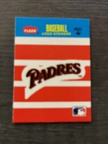 1986 Fleer Mini Logo Stickers Stripes Blank Back #NNO San Diego Padres