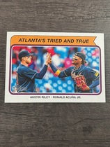 2023 Topps Heritage High Number Combo Cards #CC-7 Austin Riley|Ronald Acuna Jr