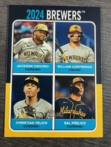 2024 Topps Heritage High Number 1975 Topps Team Quads #75TQ-9 Christian Yelich|Jackson Chourio|Sal Frelick|William Contreras