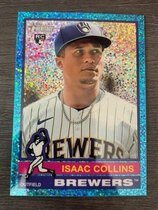 2025 Topps Heritage Chrome Light Blue Sparkle Refractor #78 Isaac Collins