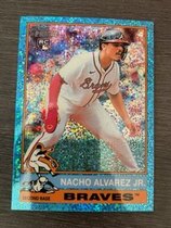 2025 Topps Heritage Chrome Light Blue Sparkle Refractor #145 Nacho Alvarez Jr.