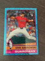 2025 Topps Heritage Chrome Light Blue Sparkle Refractor #433 Erik Sabrowski