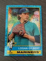 2025 Topps Heritage Chrome Light Blue Sparkle Refractor #492 Logan Gilbert