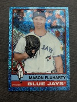 2025 Topps Heritage High Number Chrome Light Blue Sparkle Refractor #509 Mason Fluharty