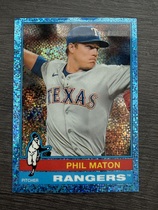 2025 Topps Heritage High Number Chrome Light Blue Sparkle Refractor #567 Phil Maton