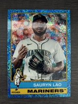 2025 Topps Heritage High Number Chrome Light Blue Sparkle Refractor #675 Sauryn Lao