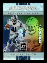 2017 Donruss Optic Illusions #28 Emmitt Smith|Ezekiel Elliott