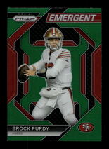 2023 Panini Prizm Emergent Green Prizm #H-2 Brock Purdy