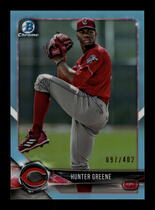 2018 Bowman Chrome Draft Sky Blue Refractor #BDC-58 Hunter Greene