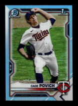 2021 Bowman Chrome Draft Sky Blue Refractor #BDC-104 Cade Povich