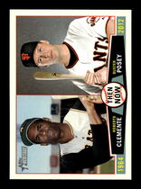 2013 Topps Heritage Then and Now #TN-CP Buster Posey|Roberto Clemente