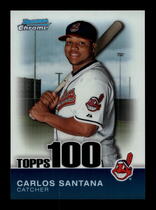 2010 Bowman Chrome Topps 100 Prospects #TPC12 Carlos Santana