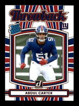 2025 Donruss Rated Rookie Throwback #49 Abdul Carter