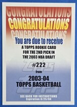 2003 Topps Base Set #222 Darko Milicic