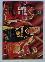 1994 Fleer Team Leaders #4 Hakeem Olajuwon|Reggie Miller|Loy Vaught