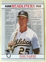 1988 Fleer Headliners #2 Mark McGwire