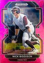 2022 Panini Prizm Draft Picks Neon Pink Velocity Prizm #PDP135 Nick Biddison