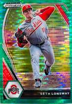 2021 Panini Prizm Draft Picks Green Pulsar Prizm #PDP176 Seth Lonsway