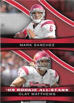 2009 Bowman Draft Rookie All Stars Combos #ASC5 Clay Matthews|Mark Sanchez