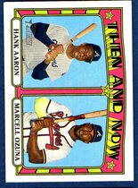 2021 Topps Heritage Then and Now #TN-8 Hank Aaron|Marcell Ozuna