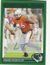 2024 Score Signatures Green #396 Leonard Taylor Iii
