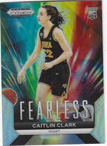 2024 Panini Prizm Draft Picks Fearless Silver Prizm #24 Caitlin Clark