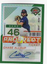 2024 Panini Prospect Edition Holo Prospect Ticket Signatures Green #75 Chase Allsup