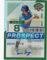 2024 Panini Prospect Edition Holo Prospect Ticket Signatures Green #165 Sean Keys