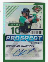 2024 Panini Prospect Edition Holo Prospect Ticket Signatures Green #54 Christian Knapczyk