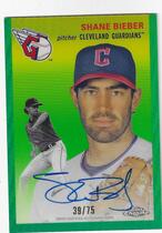 2023 Topps Chrome Platinum Anniversary Autos Green Refractor #CPA-SB Shane Bieber