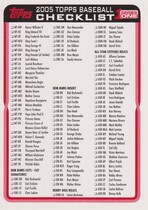 2005 Topps Base Set #CK3 Checklist Red