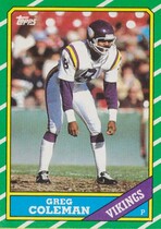 1986 Topps Base Set #302 Greg Coleman