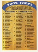 2002 Topps Series 1 Checklists #3 Checklist