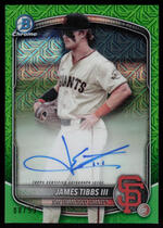 2025 Bowman Chrome Mega Box Prospects Autos Green Refractor #BMA-JT James Tibbs Iii
