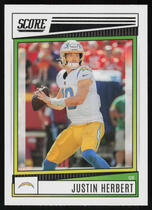 2022 Score Base Set #136 Justin Herbert