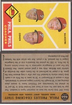 1960 Topps Base Set #466 Phillies Coaches