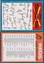 1973 Topps Blue Team Checklist #7 Cincinnati Reds